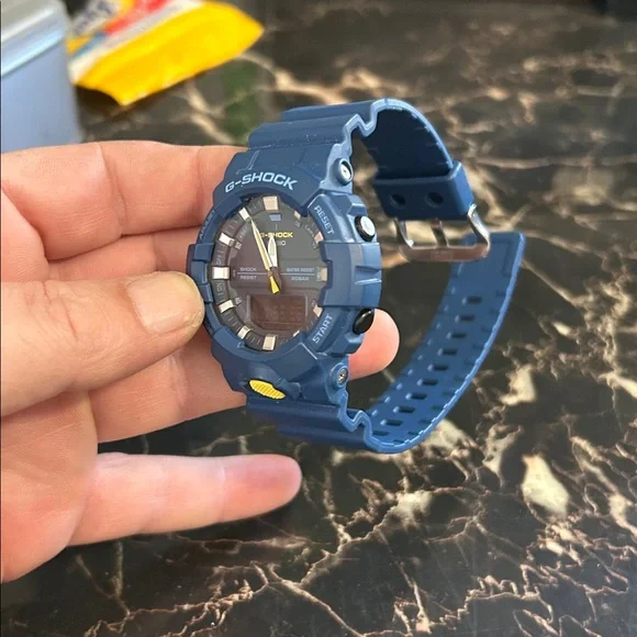 G-Shock Navy Blue Watch with Yellow Detail - Picture 4 of 6